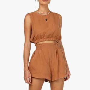 NWOT 2 Piece Outfit - Sleeveless Crop Tank and High Waist Shorts